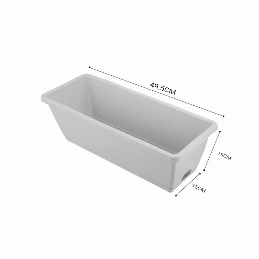 Set of 5 x 49.5cm White Rectangular Planter