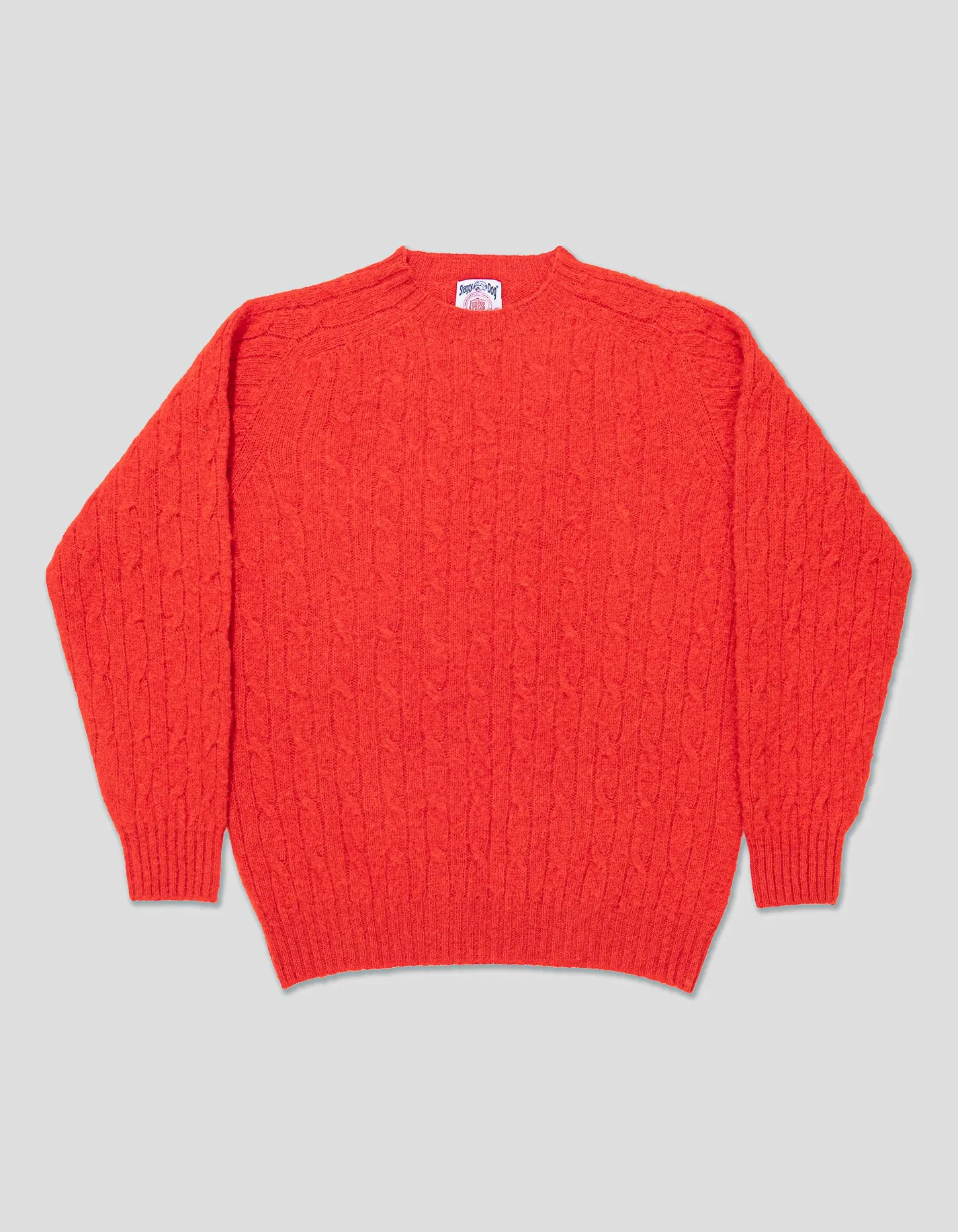 SHAGGY DOG CABLE PULLOVER ROT - KLASSISCHE PASSFORM