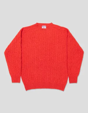 SHAGGY DOG CABLE PULLOVER ROT - KLASSISCHE PASSFORM