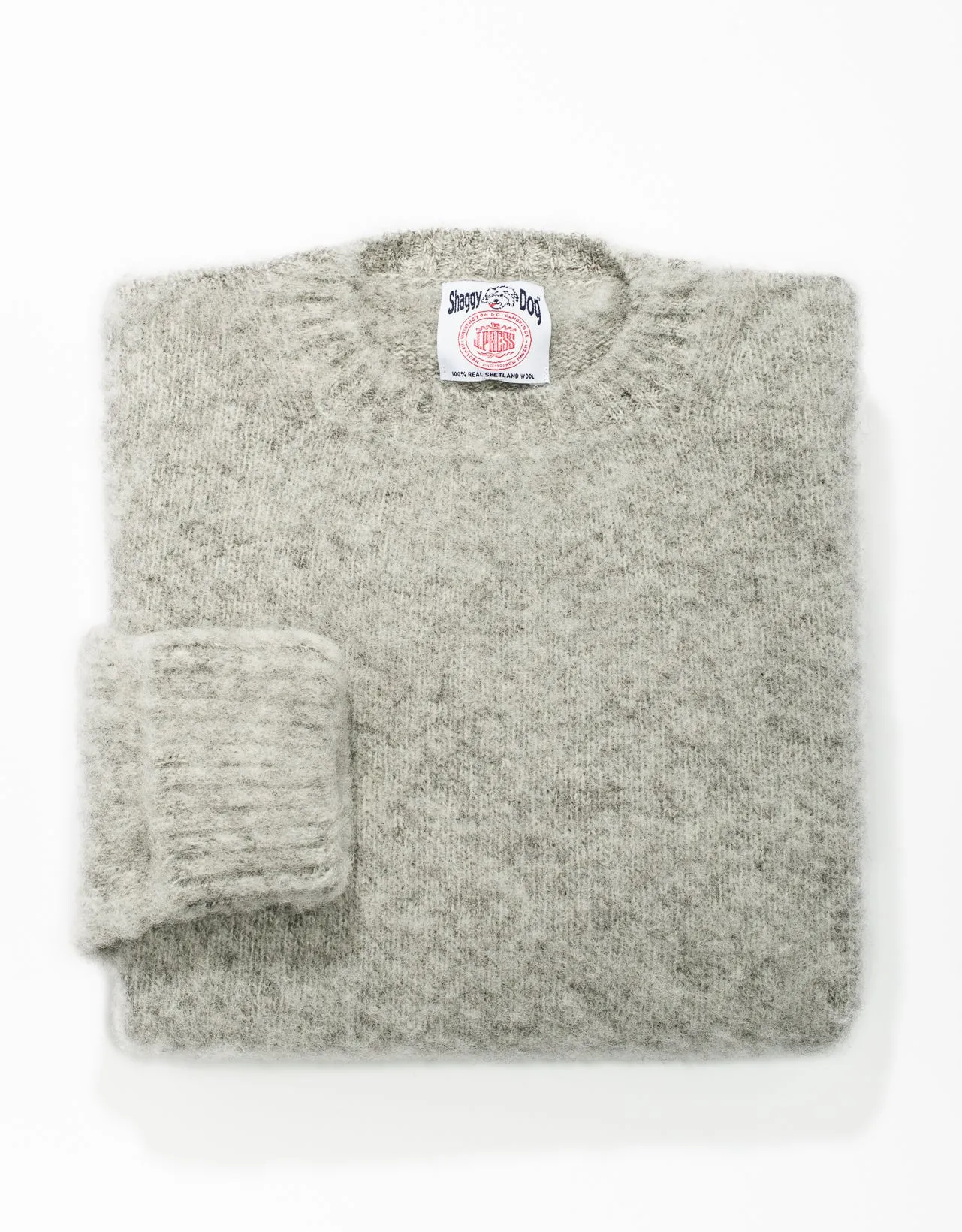 SHAGGY DOG PULLOVER HELLGRAU - KLASSISCHE PASSFORM