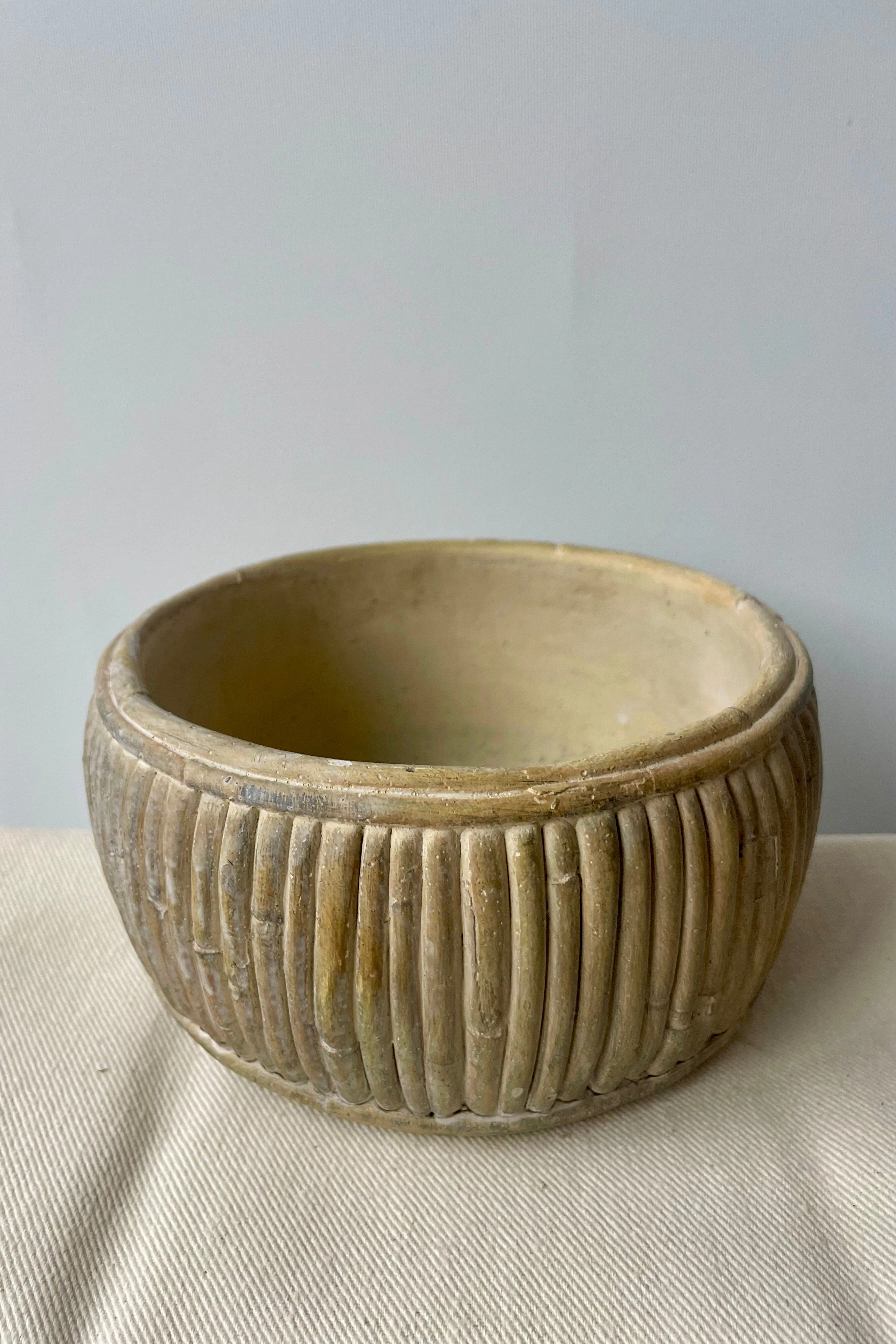 Shallow Faux Rattan Planter Medium