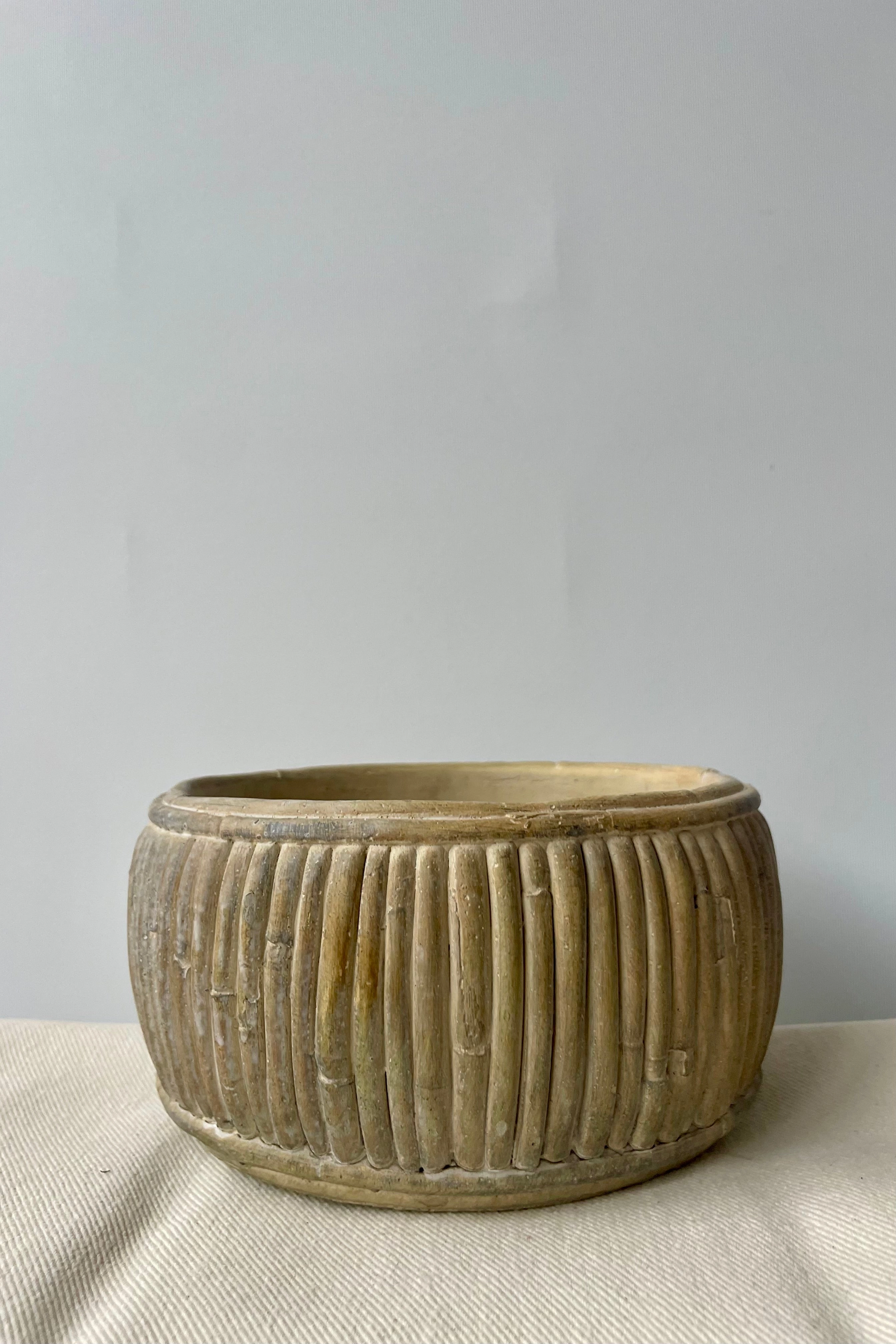 Shallow Faux Rattan Planter Medium