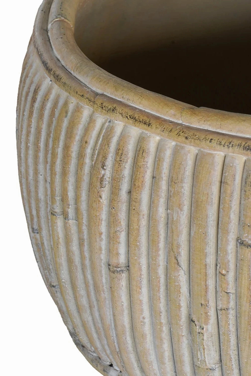 Shallow Faux Rattan Planter Medium