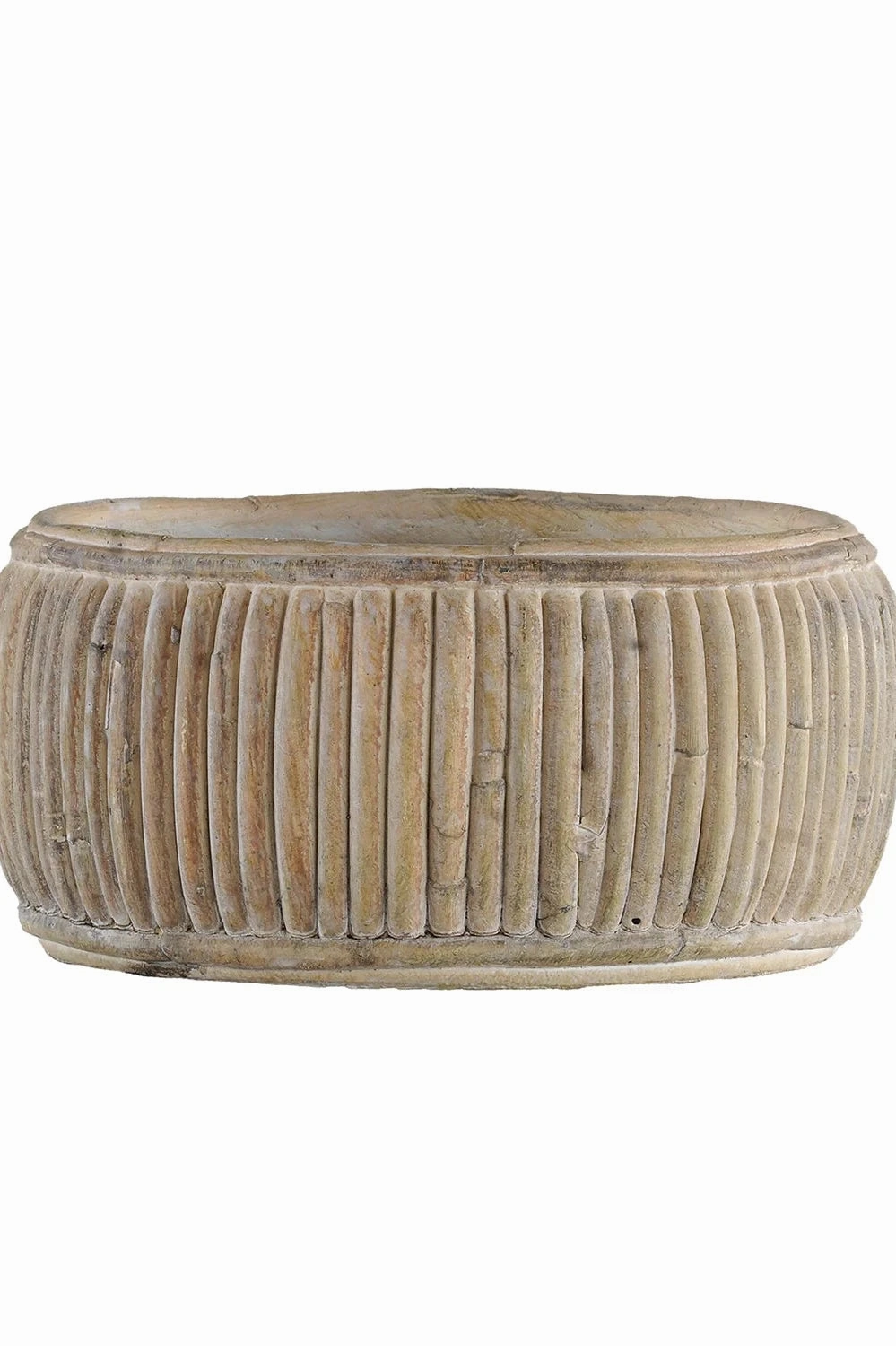 Shallow Faux Rattan Planter Small