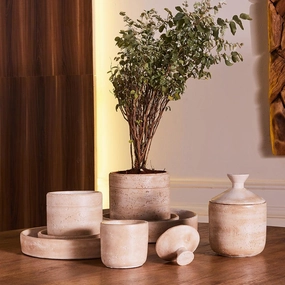Sharona Cement Pot,hand-painted ceramic vase
