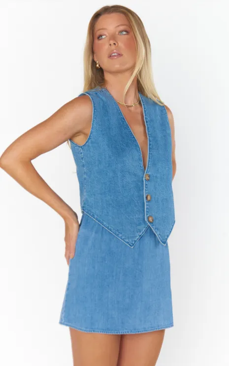 Show Me Your Mumu All Night Skort - Denim in Salzwasserfarbe