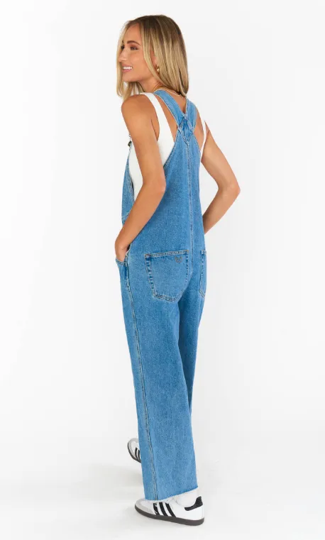 Show Me Your Mumu Marfa Overalls - Vintage Blau - Schlussverkauf 25% Rabatt im Warenkorb