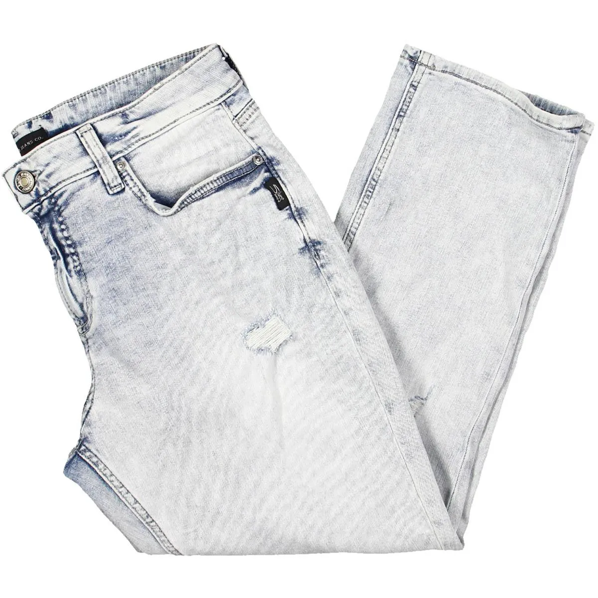 Silver Jeans Co. Damen Denim Capri-Jeans mit Used-Look