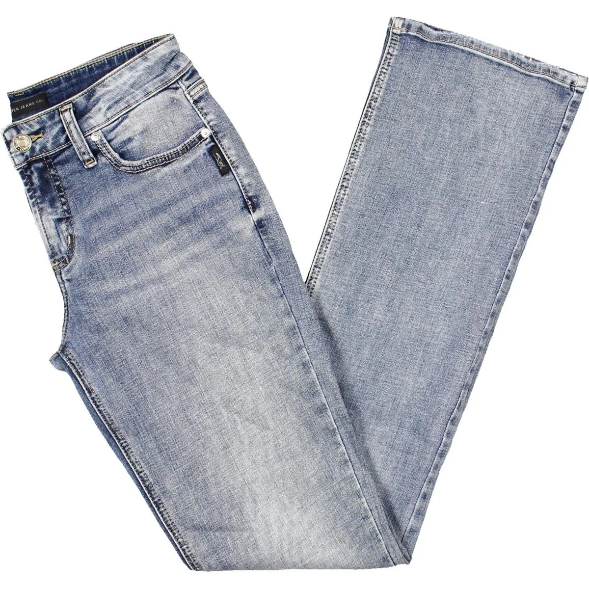 Silver Jeans Co. Damen Slim Jeans mit mittlerer Waschung und Taschen