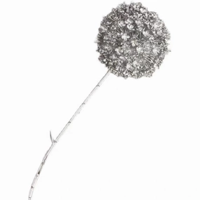Silver pom for Wedding home decor realistic flower bouquet  