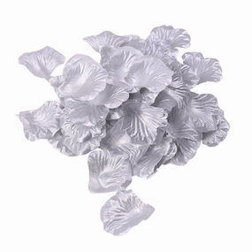 Silver Silk Rose Petal artificial flower bouquet  