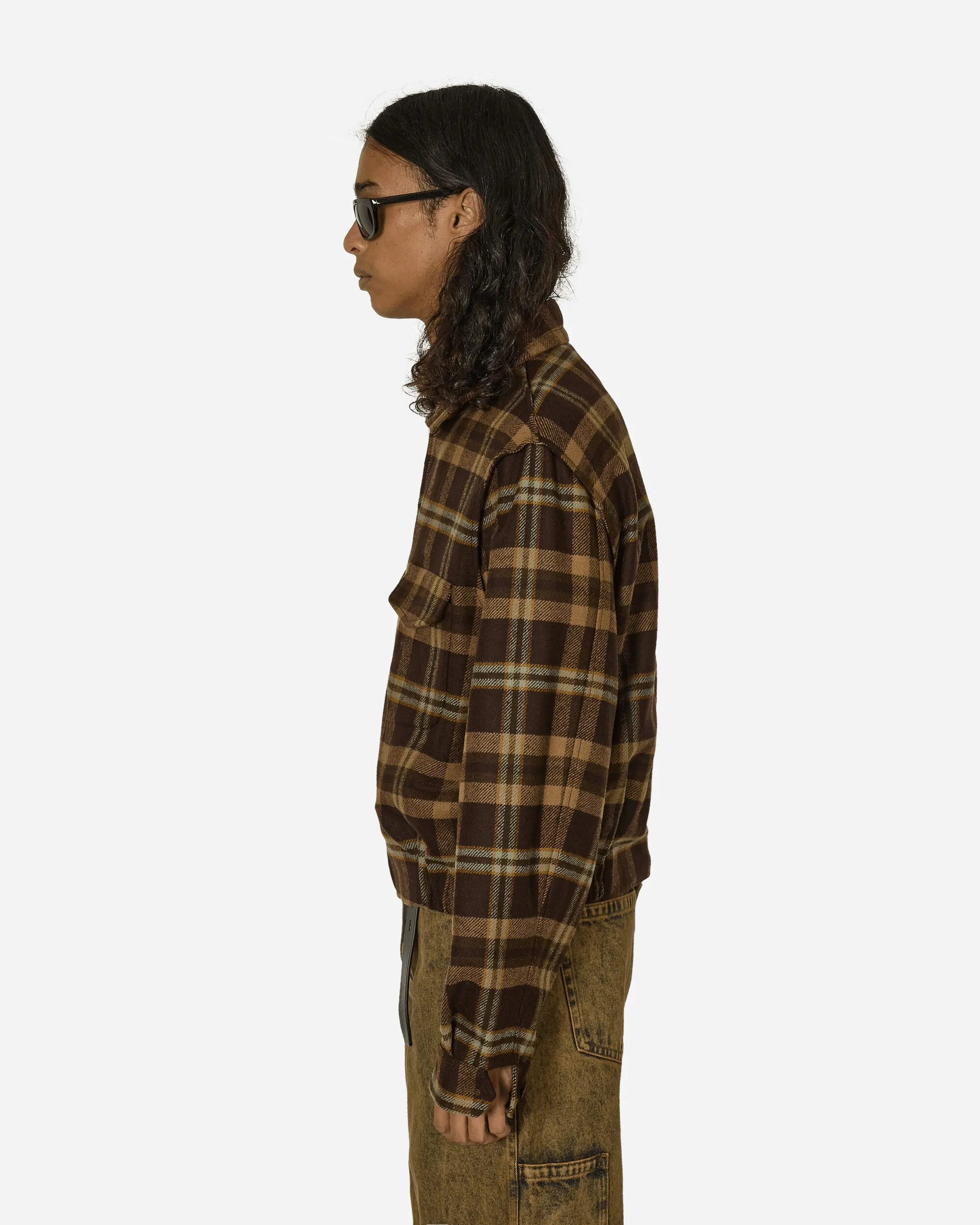Simmo Tartan Vintage Reißverschluss-Jacke Braun