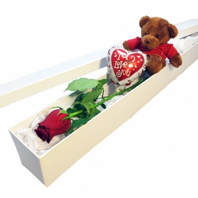 Single Red Rose Box - My Fair Lady,realistic flower bouquet 