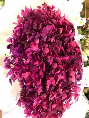 Single stem preserved Hydrangea hot pink artificial flower bouquet  