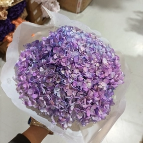 Single stem preserved Hydrangea purple artificial flower bouquet  
