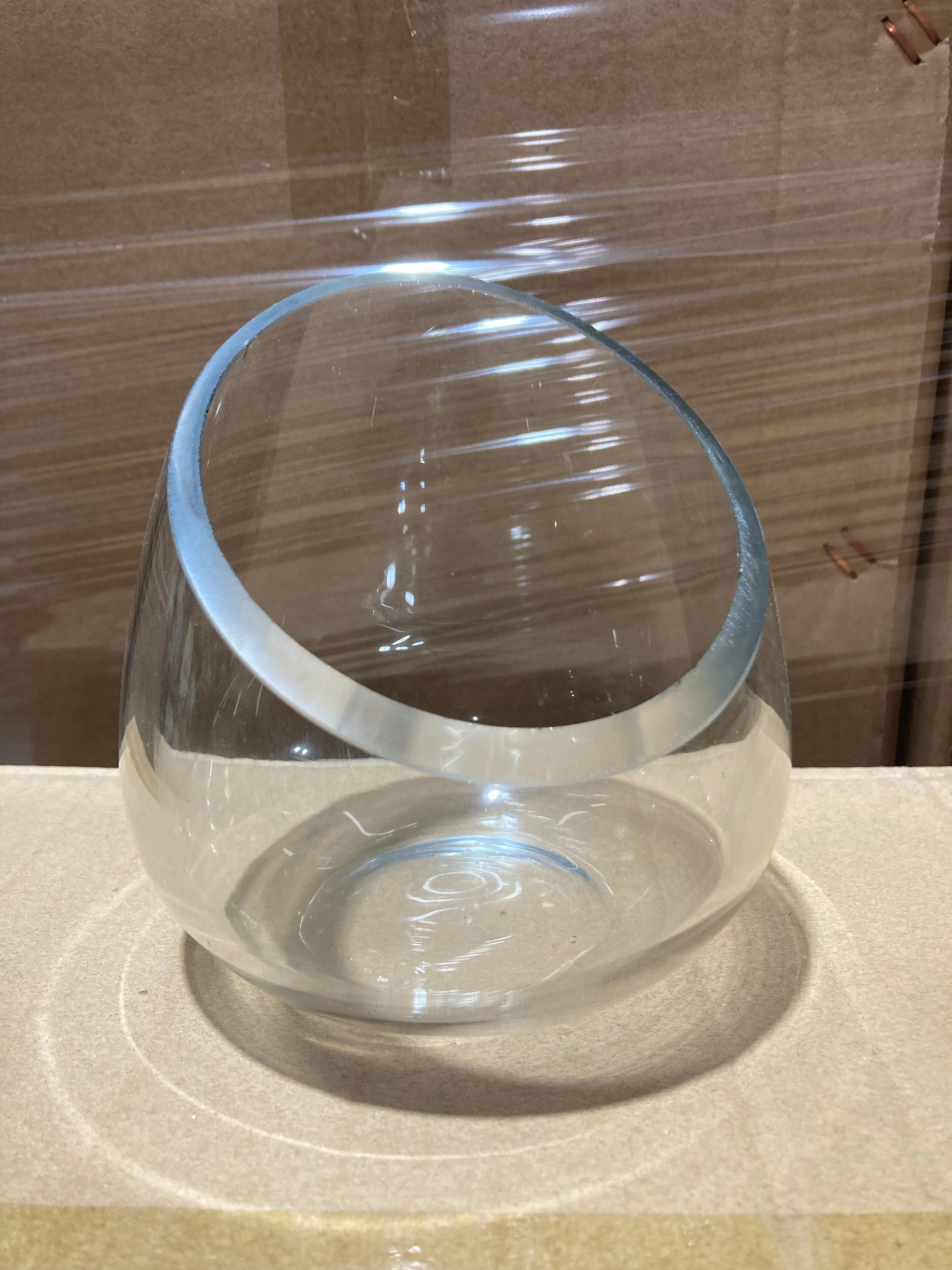 Slant cut 6"HX4"D vase HM,aesthetic flower vase
