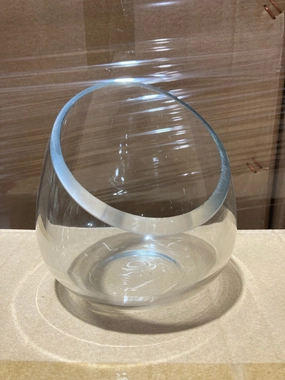 Slant cut 6"HX4"D vase HM,aesthetic flower vase