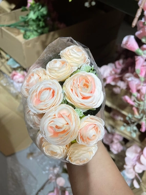 Small Blush puffy ROSE BUNCH realistic flower bouquet  