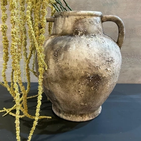 Small Burn Effect Terracotta Vase,hand-painted ceramic vase