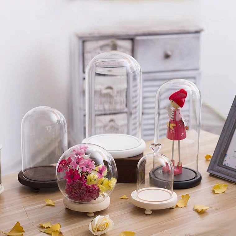 Small Cloche Bell with wood base Beauty And Beast