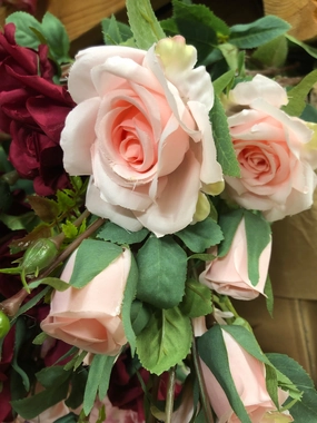 Small Light pink New Artificial Rose Spray R065 realistic flower bouquet  