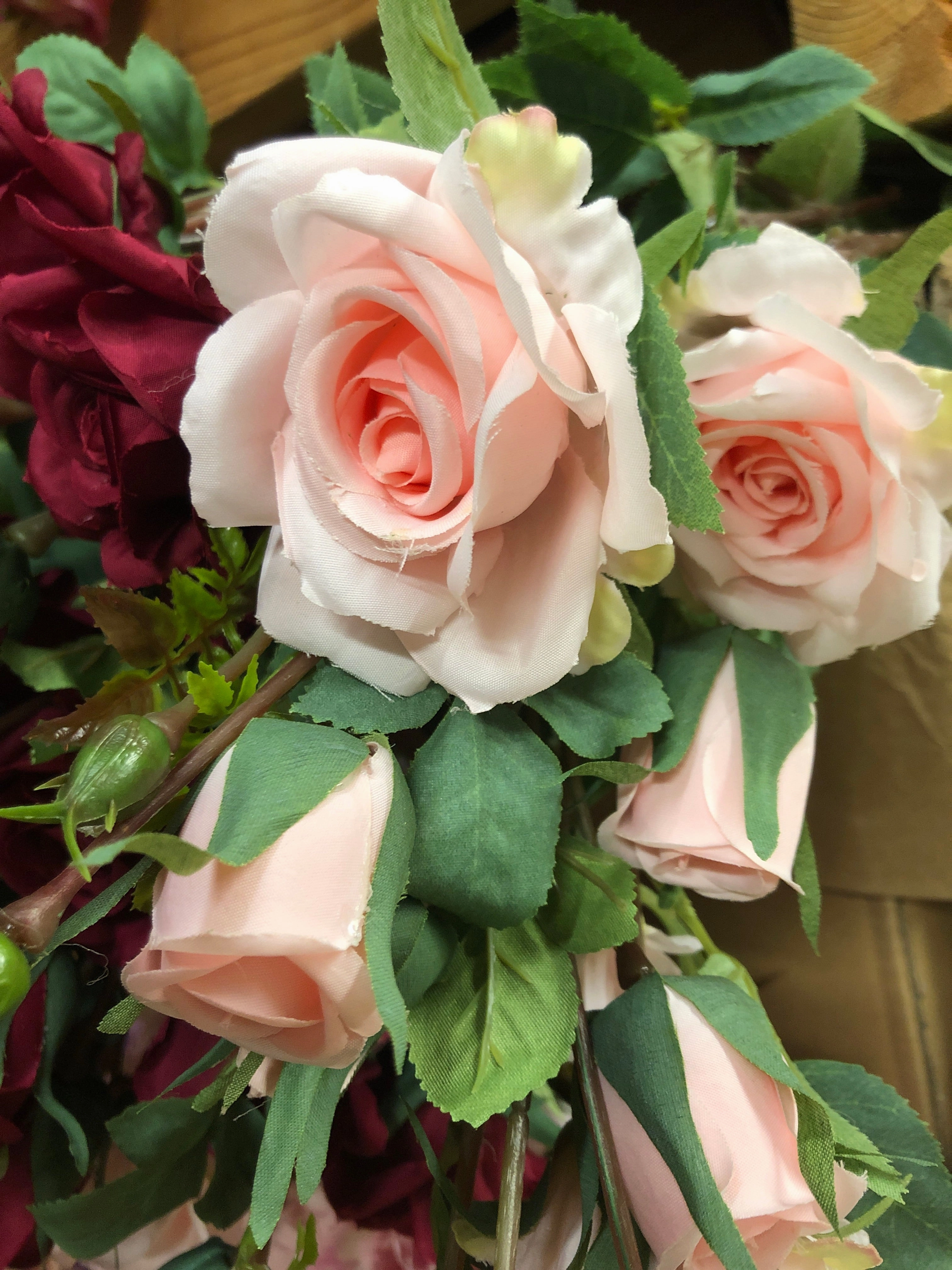 Small Light pink New Artificial Rose Spray R065 realistic flower bouquet  
