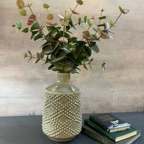Small Soft Grey Dots Ceramic Vase 28cm,hand-painted ceramic vase