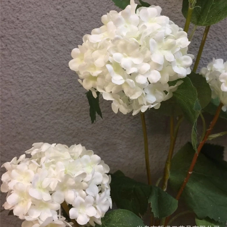 Snowball 4 Heads Artificial Silk Flower 89cm Stem SNOWBALL023-025