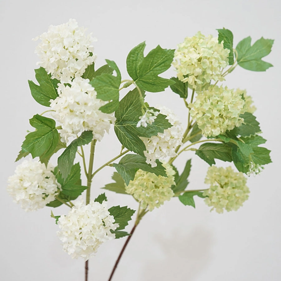 Snowball 5 Heads Artificial Silk Flower 78cm SNOWBALL001-003,dried artificial flower
