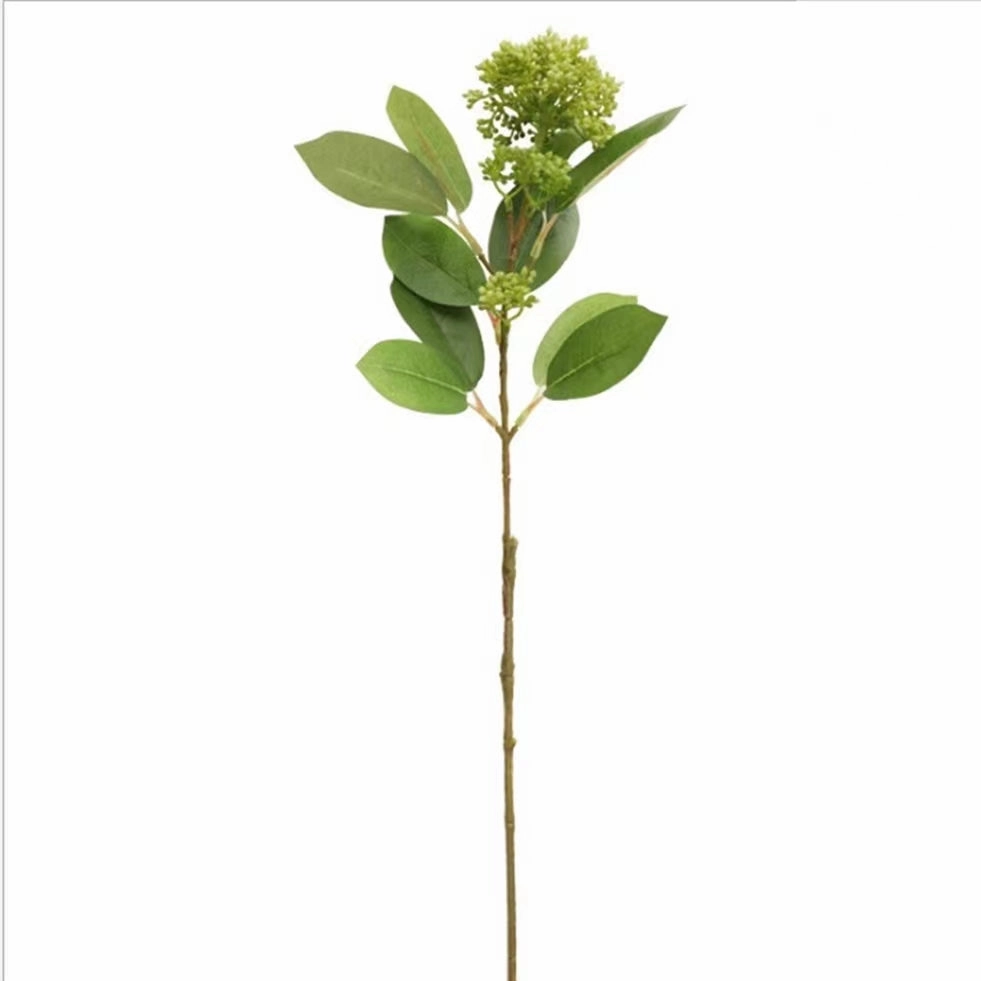 Snowball Artificial Silk Flower 52cm Stem Green VIBURNUM002