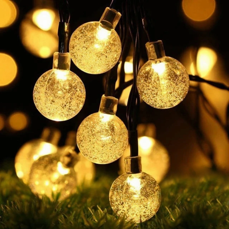 Solar Crystal Globe LED String Lights