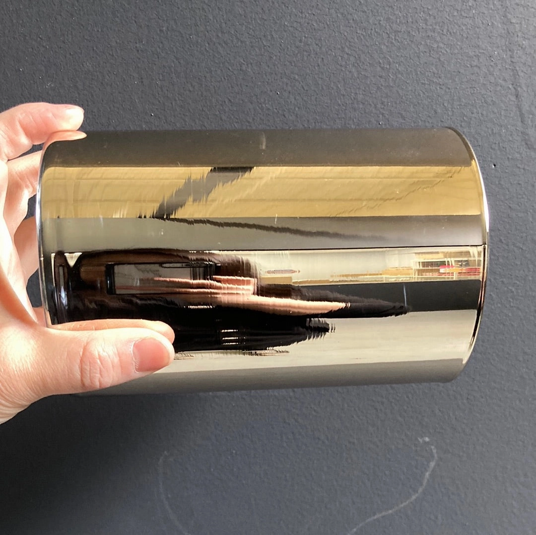 Solid Gold 4"x6"H Cylinder Vase machine made