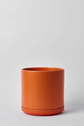 Solid Goods 10" Cylinder w/ Saucer Rust,indoor flower container