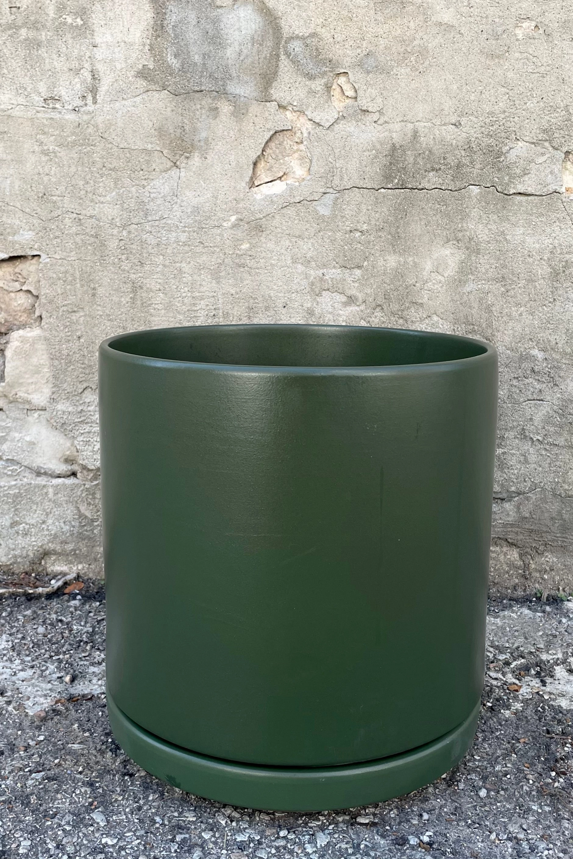 Solid Goods 12" Cylinder w/ Saucer Forest Green