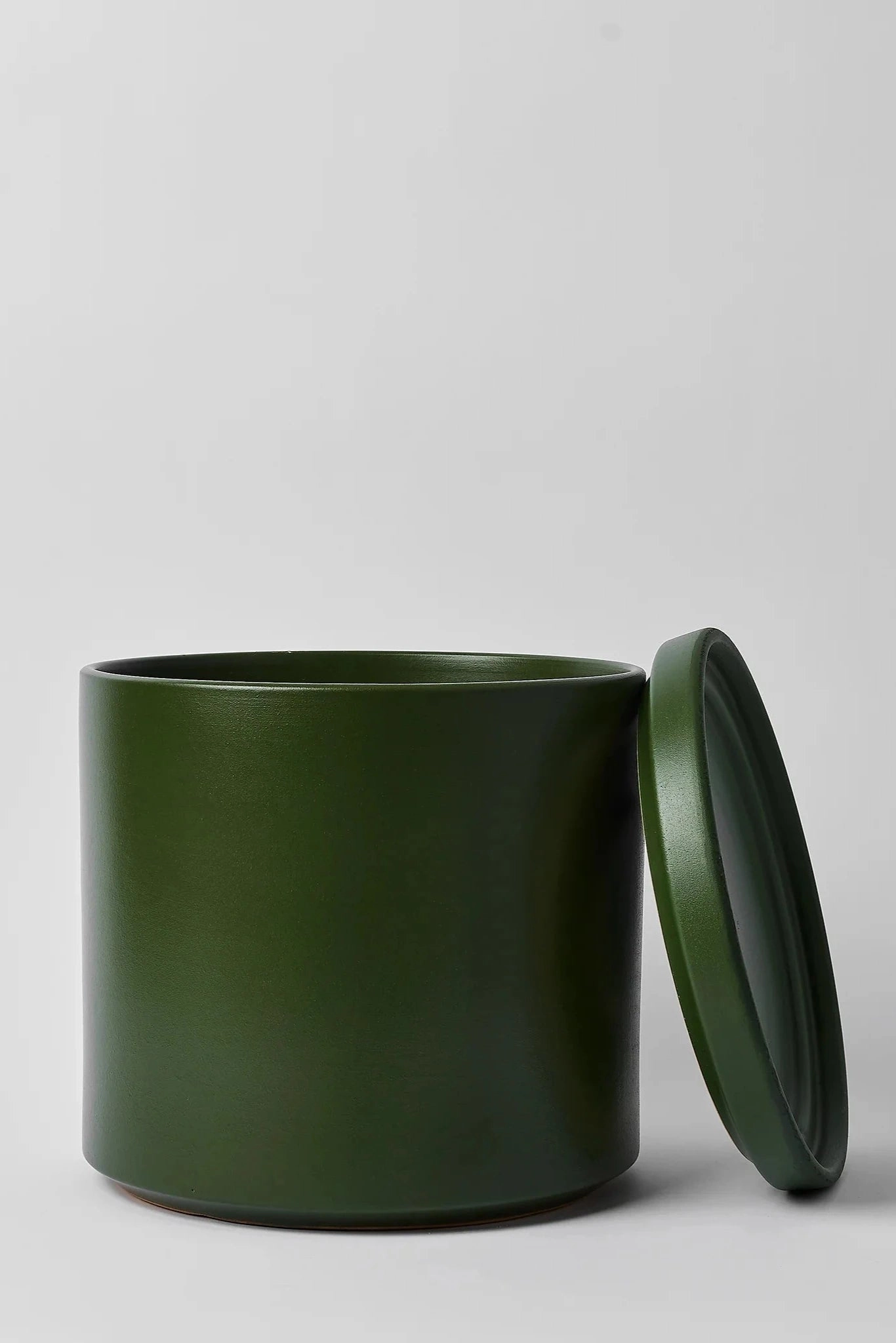 Solid Goods 12" Cylinder w/ Saucer Forest Green
