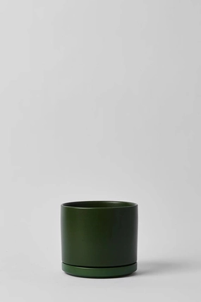 Solid Goods 6" Cylinder w/ Saucer Forest Green,indoor flower container
