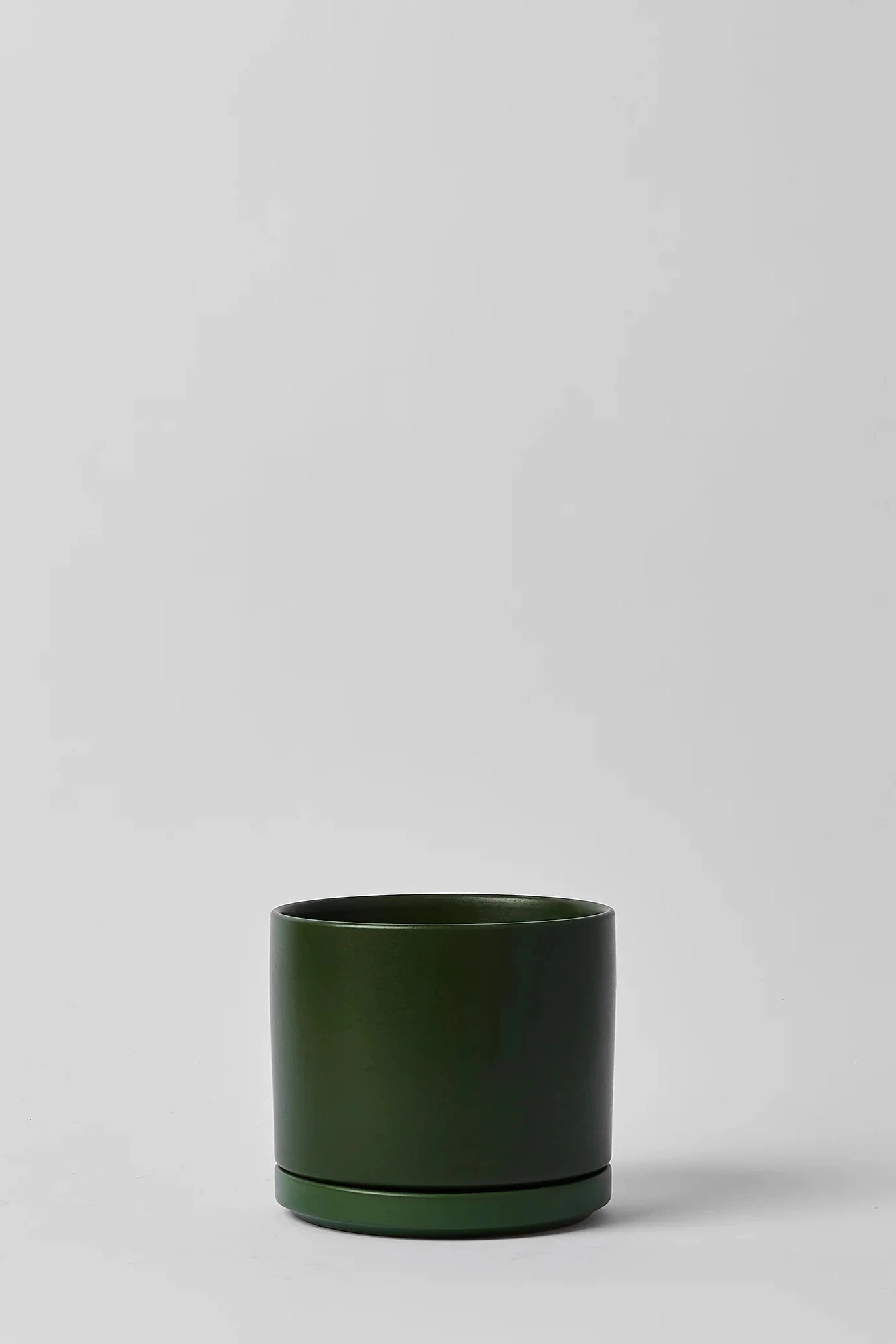 Solid Goods 6" Cylinder w/ Saucer Forest Green,indoor flower container