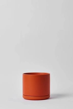 Solid Goods 6" Cylinder w/ Saucer Rust,indoor flower container