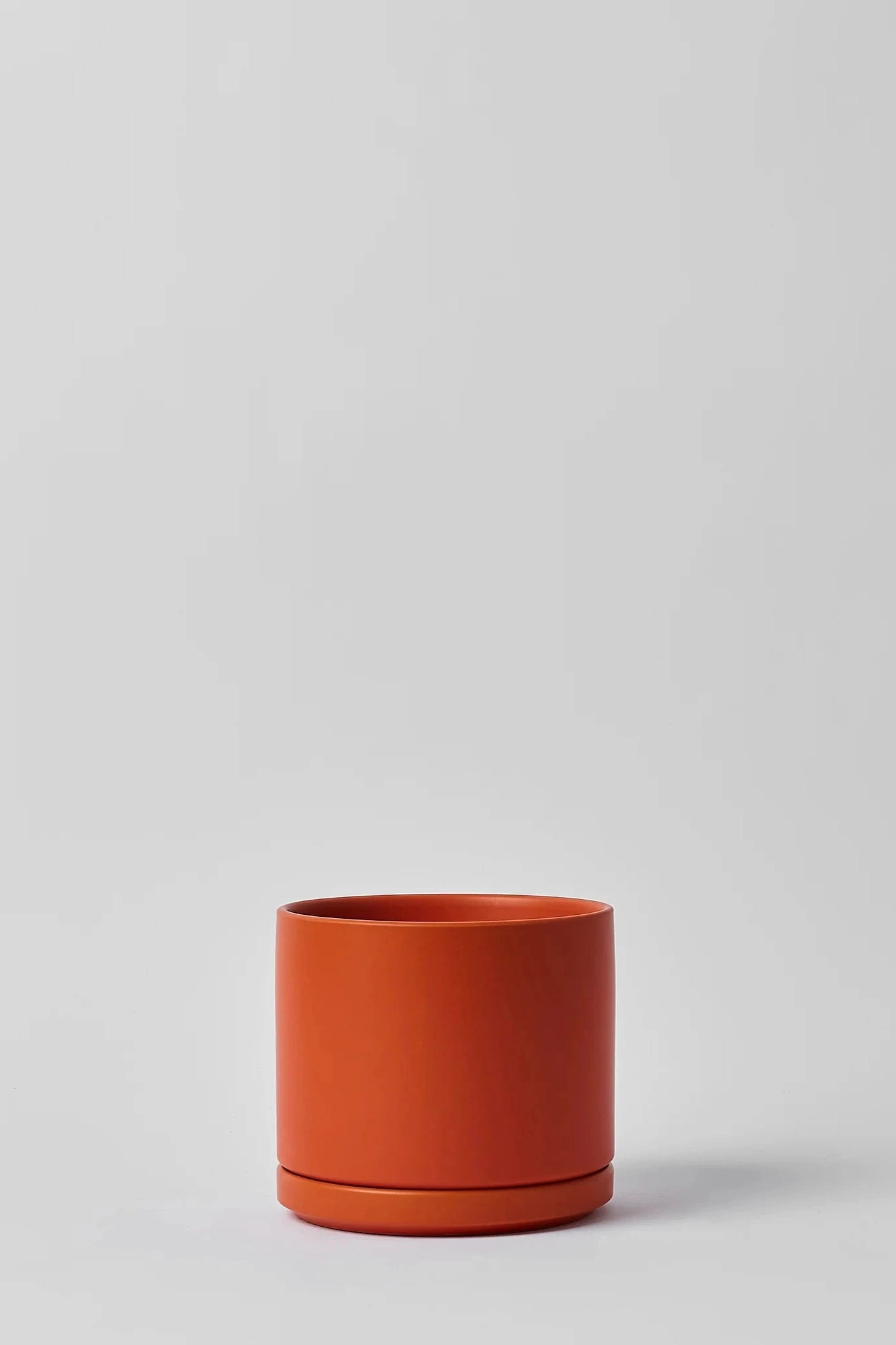 Solid Goods 6" Cylinder w/ Saucer Rust,indoor flower container
