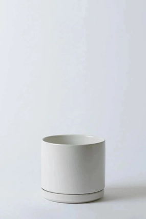 Solid Goods 6" Cylinder w/ Saucer White,indoor flower container