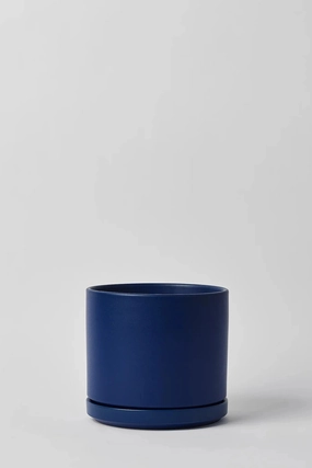 Solid Goods 8" Cylinder w/ Saucer Blue,indoor flower container
