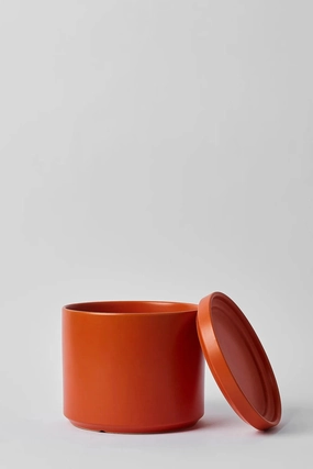 Solid Goods 8" Cylinder w/ Saucer Rust,indoor flower container