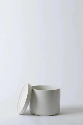 Solid Goods 8" Cylinder w/ Saucer White,indoor flower container
