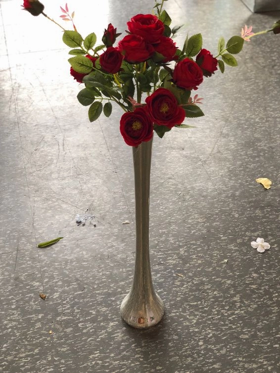 Solid Silver Eiffel Tower 28",aesthetic flower vase