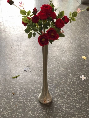 Solid Silver Eiffel Tower 28",aesthetic flower vase