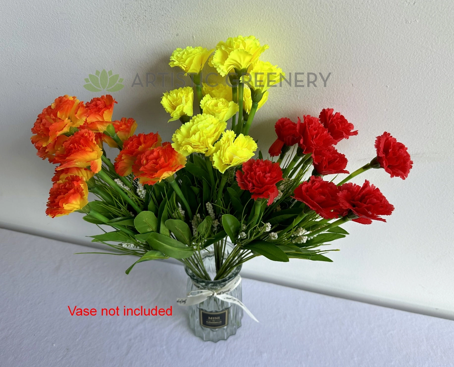 SP0120 Carnation Bunch 40cm Orange / Yellow / Red