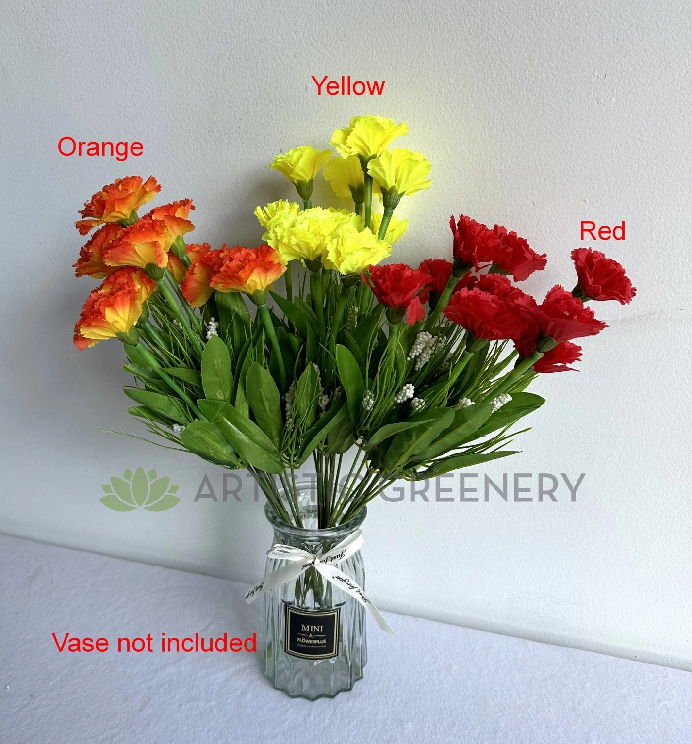 SP0120 Carnation Bunch 40cm Orange / Yellow / Red