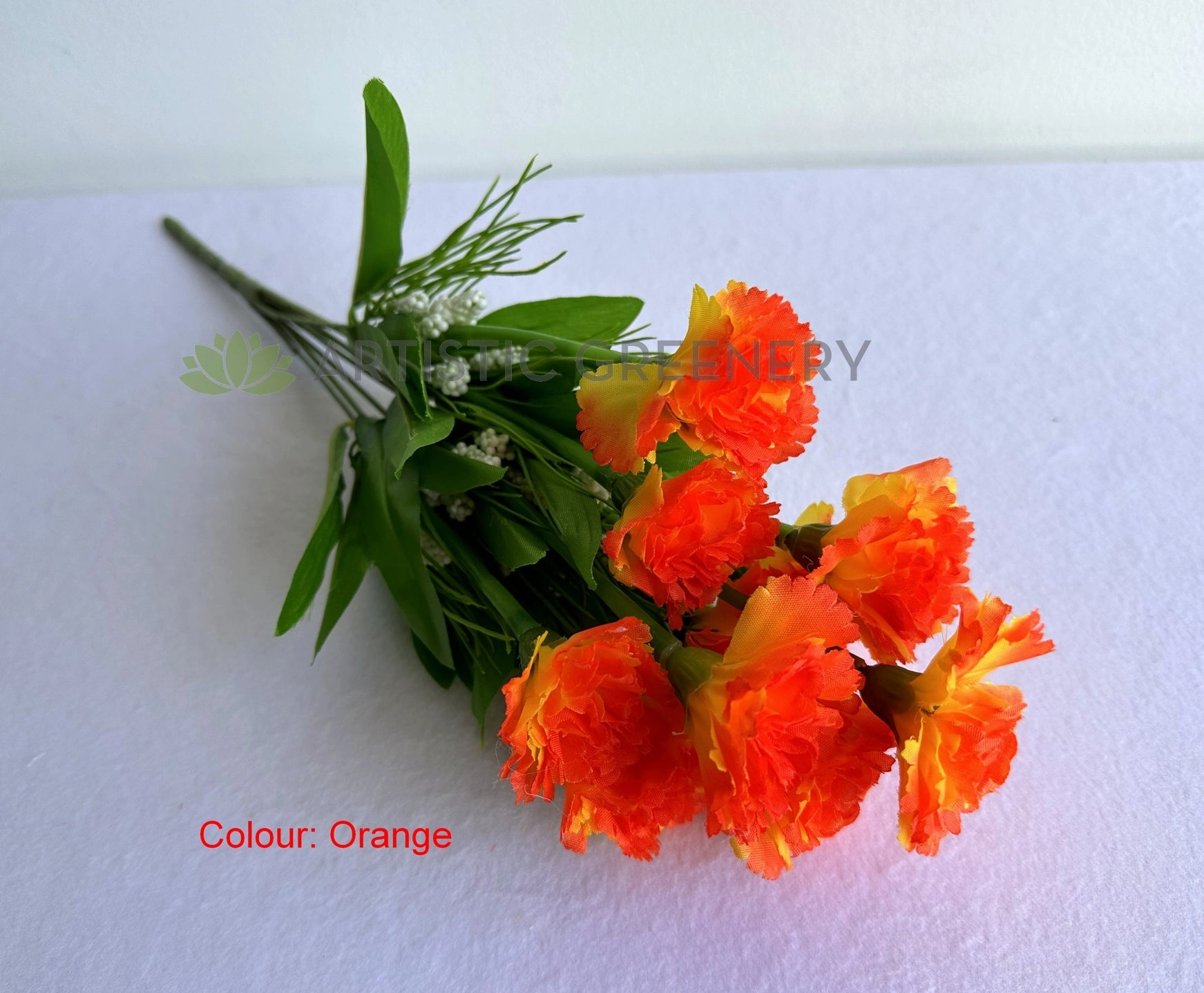 SP0120 Carnation Bunch 40cm Orange / Yellow / Red