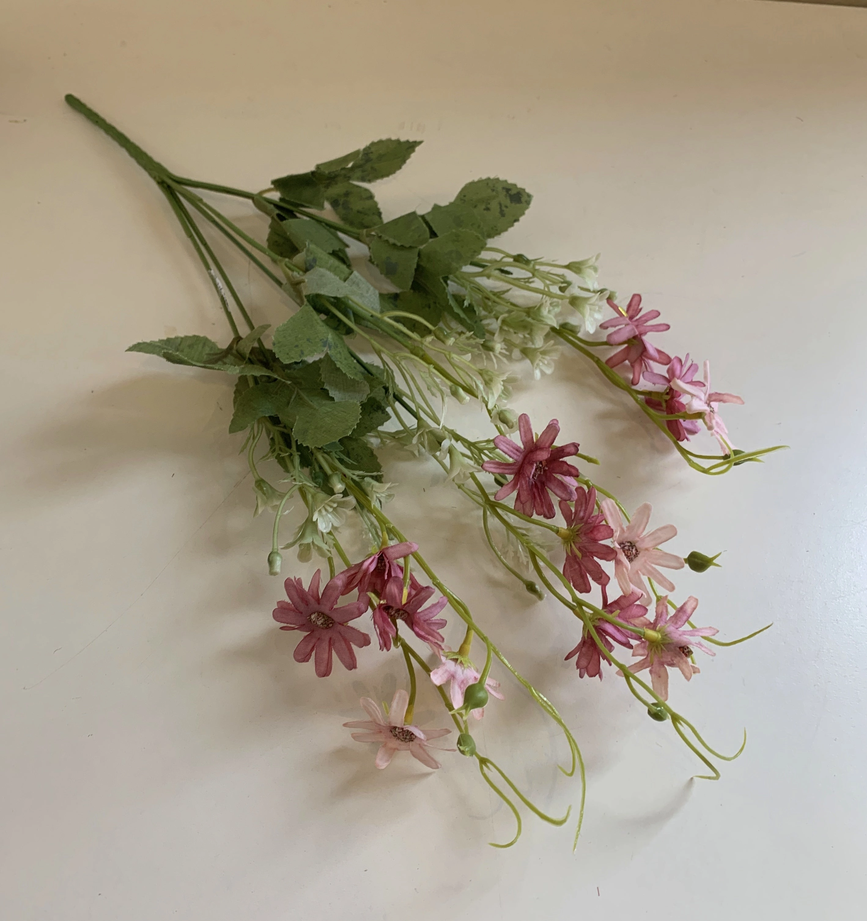 SP0284 Small Daisy Bunch 37cm Light Pink / White