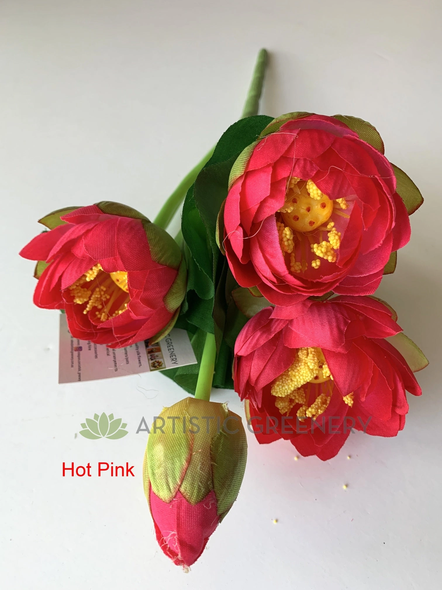 SP0348 Water Lily  / Lotus Flower Bunch 38cm 5 Colours
